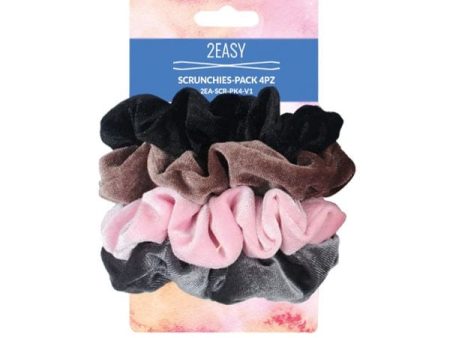 2Easy Set Di Scrunchies Colorati 4 Pezzi For Discount