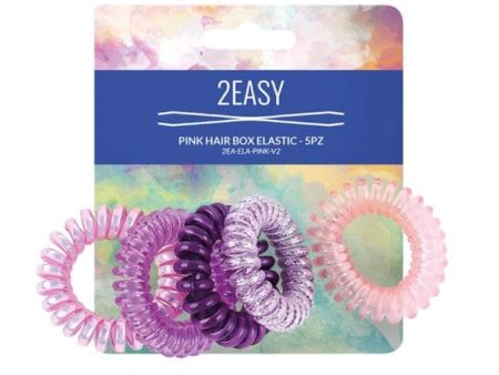 2Easy Pink Hair Box Elastici Per Capelli 5 Pezzi on Sale