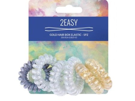 2Easy Gold Hair Box Elastici Per Capelli 5 Pezzi Fashion