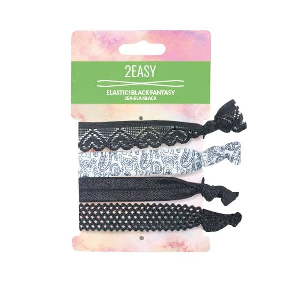 2Easy Elastici Black Fantasy 4 Fasce Per Capelli Online now